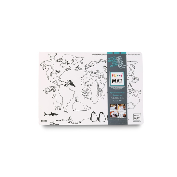Plansa Funny Mat - Lumea animalelor, 48x33.5 cm