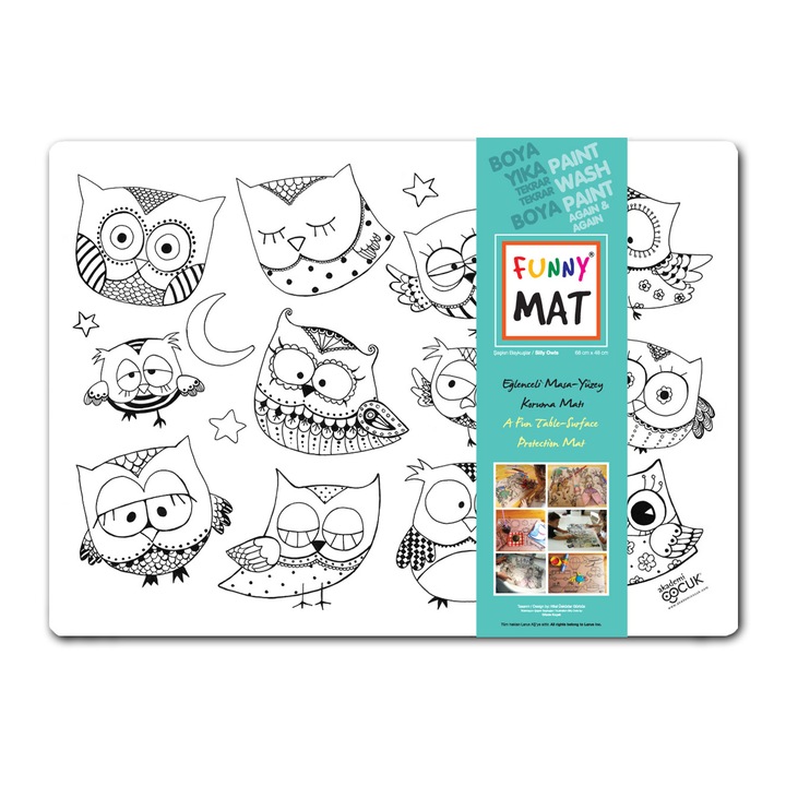 Plansa Funny Mat - SILLY OWLS, 68X48 cm