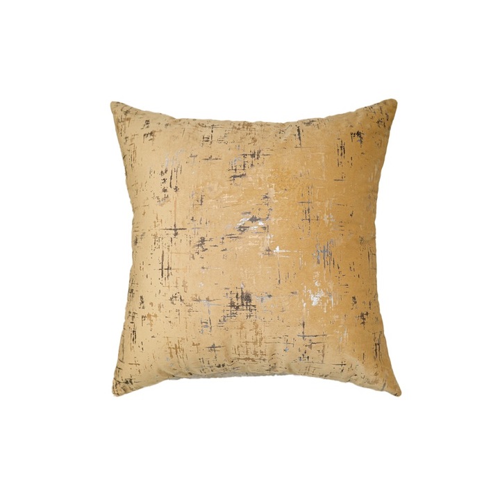 Perna decorativa, 45 x 45 catifea, CT201, galben mustar