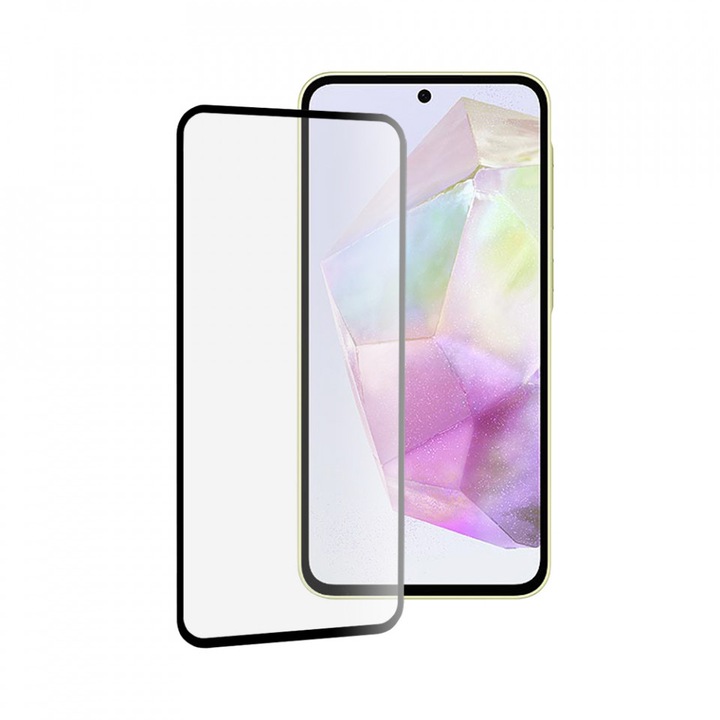 Üvegfólia Samsung Galaxy A35 5G / A55 5G telefonhoz, teljes ragasztó, SKYDDAR 9H - fekete