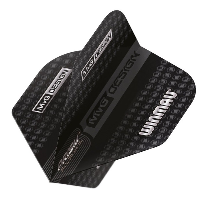 3 db Winmau MVG Prism Alpha Standard Darts készlet - fekete és szürke