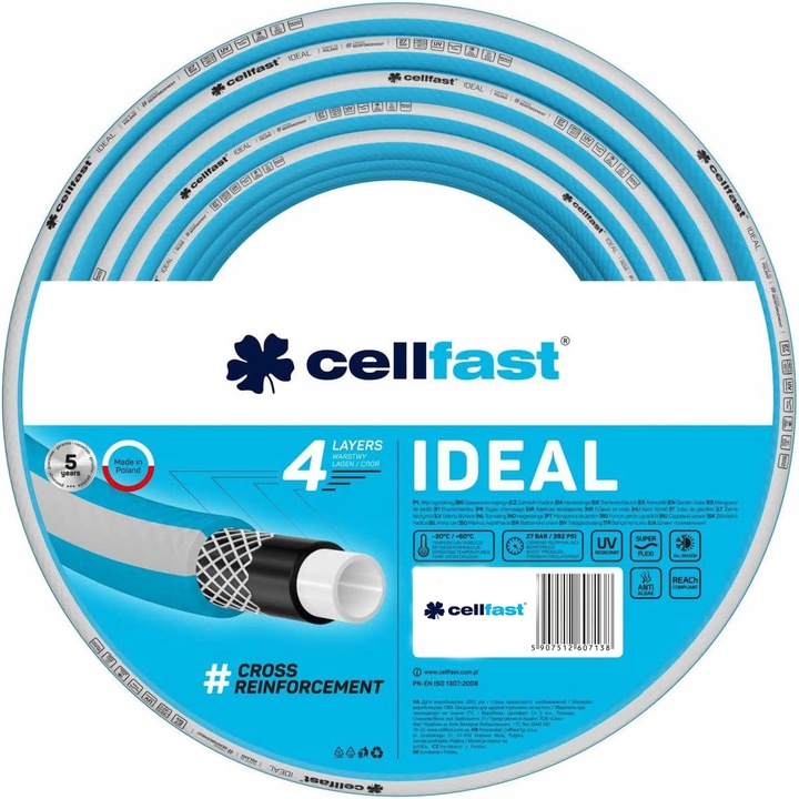 Градински маркуч Cellfast Ideal 10-260, 3/4", 20m, PVC, син