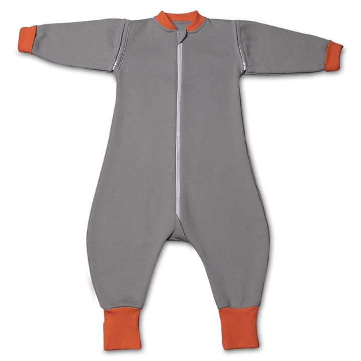 Sac de dormit copii cu picioare si maneci detasabile 18-36 luni Kidizi® bumbac flausat, Grey 1 tog