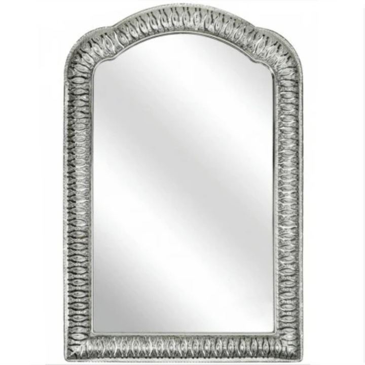 Elegáns dekoratív fali tükör Pufo Romantic Vintage, 57 x 38 cm, ezüst