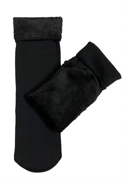 Meleg női zokni, fekete szín, hossza 25 cm, univerzális méret, Promerco®️