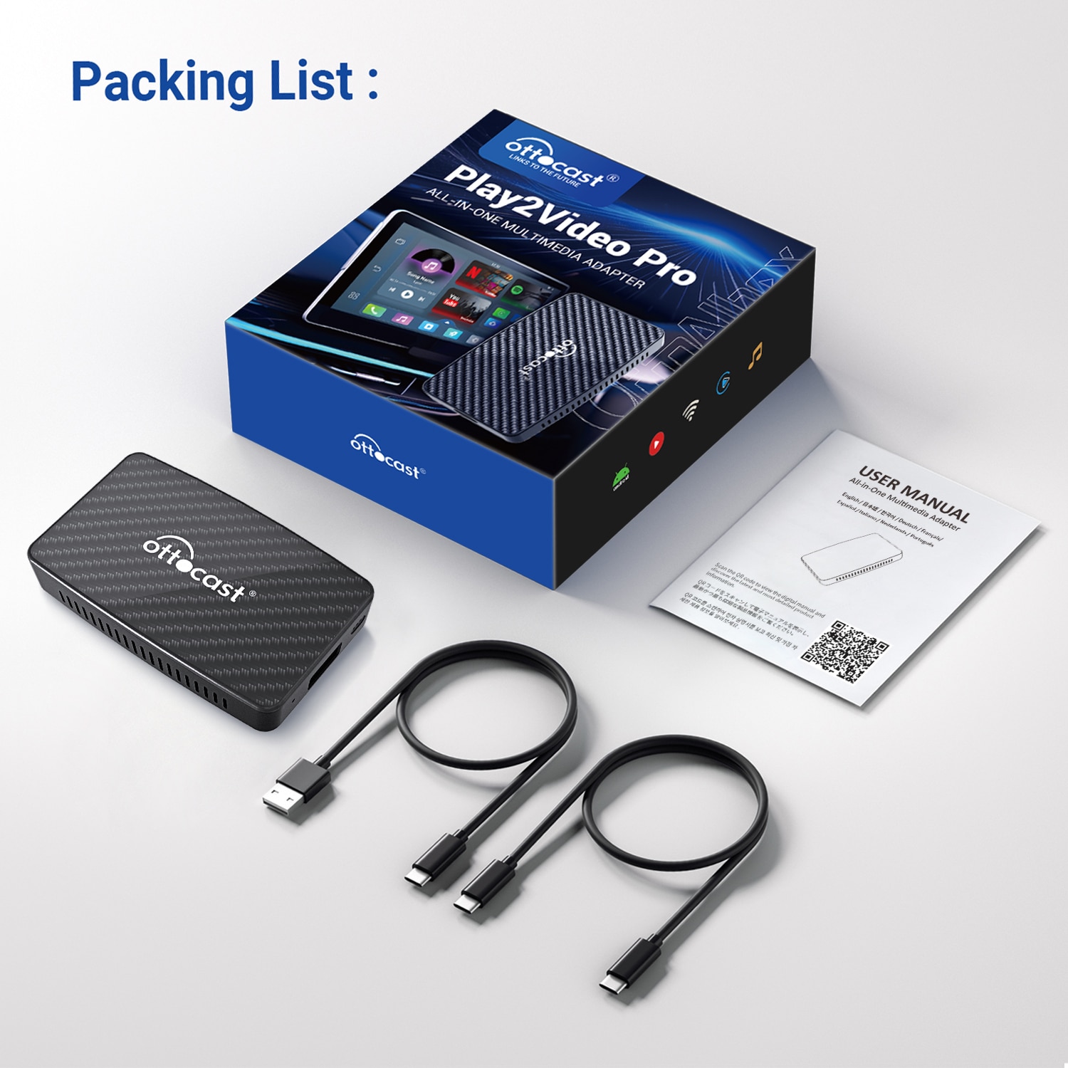 Adaptor wireless, Ottocast Play2Video Pro, compatibil cu Apple