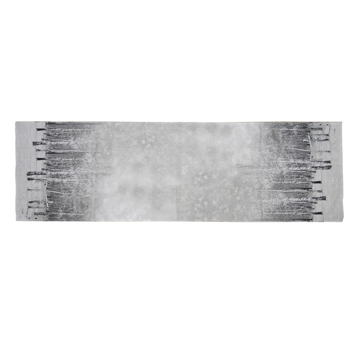 Szürke textil asztalkereszt 41x140 cm