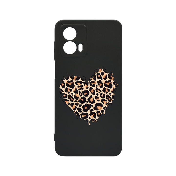 Husa BestCase® Premium Silicon, Compatibila Cu Motorola Moto G24, Leopard Heart, SLIM 1.2MM, Microfibra in interior, Antisoc, Protectie Camera, Margini ridicate pentru protectia ecranului, PB 761