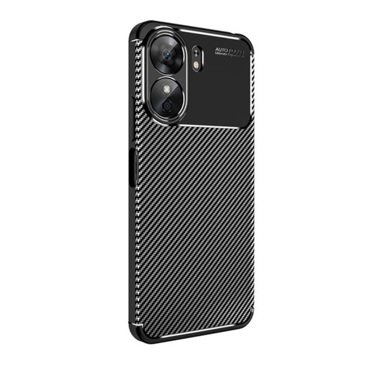 Gigapack szilikon mobiltelefon tok, ütésállóság, légpárnás sarok, karbon minta, fekete, kompatibilis: Xiaomi Redmi 13C 5G / Poco C65 / Redmi 13C 4G