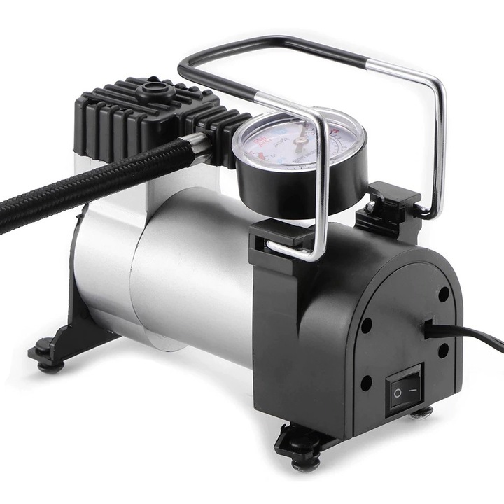 Автомобилен компресор, 12v, 120 psi, мини, металик
