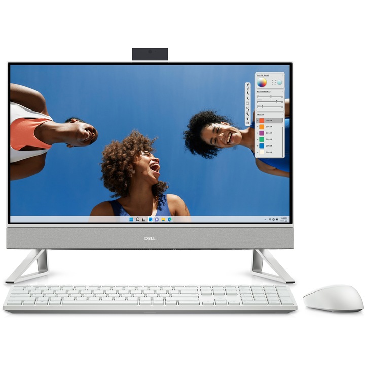 Dell Inspiron 5430 All-in-One asztali számítógép, 23.8", FHD, Intel® Core™ 7 150U, 16GB, 1TB SSD, Intel® Graphics, Windows 11 Home, Nemzetközi angol billentyűzet, Fehér