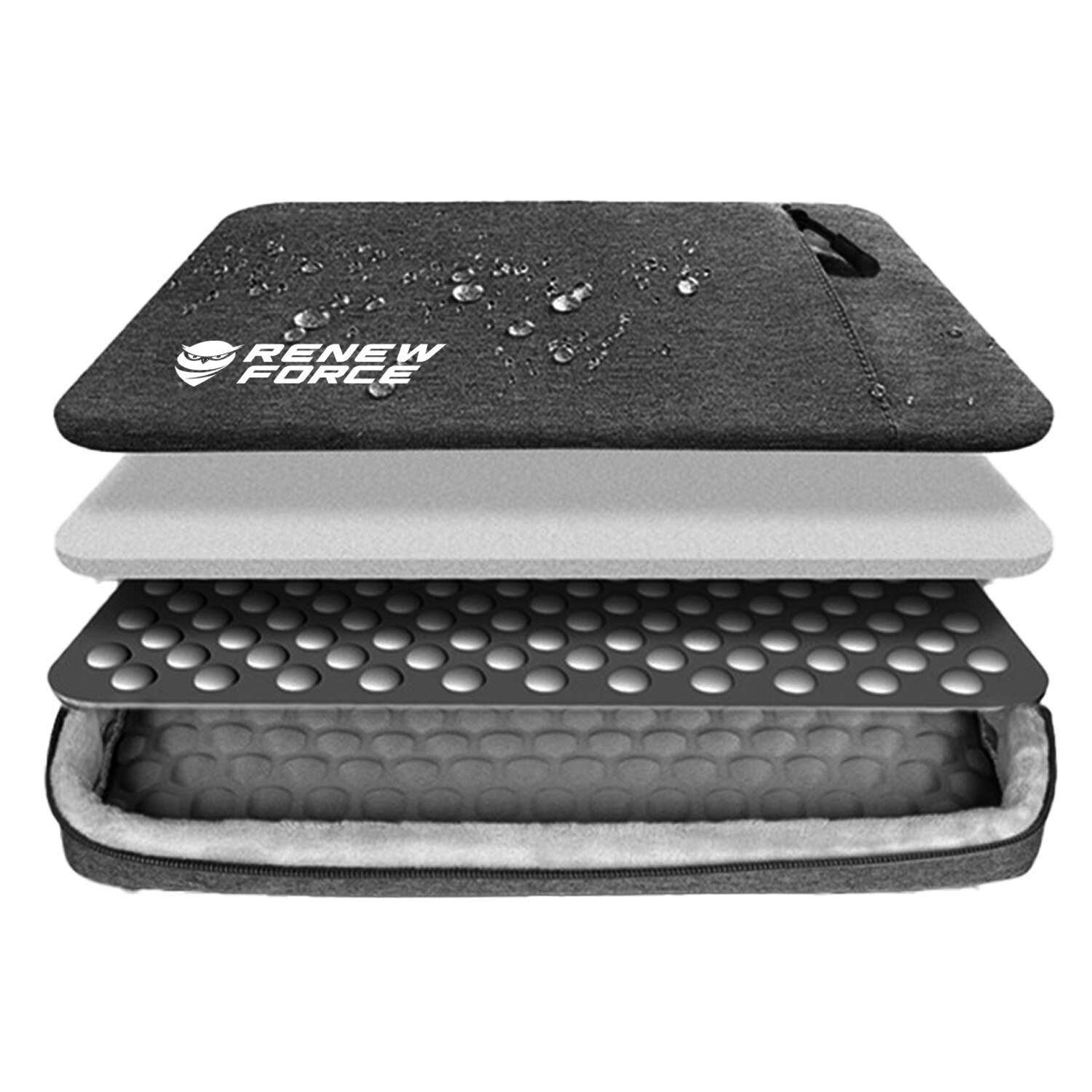 Husa laptop, poliester, cu burete antisoc, 39cm x 30cm x 2cm, fermoar, 14"-15.6", Negru