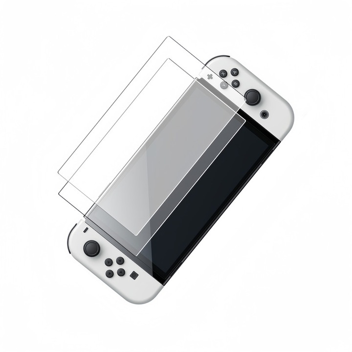 2 db védőfólia készlet, Nintendo Switch OLED-hez, Vastagság 0,33 mm, Átlátszó