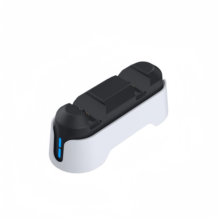 Töltőállomás PlayStation 5 kontrollerekhez, DOBE, LED jelzőfény, fehér/fekete