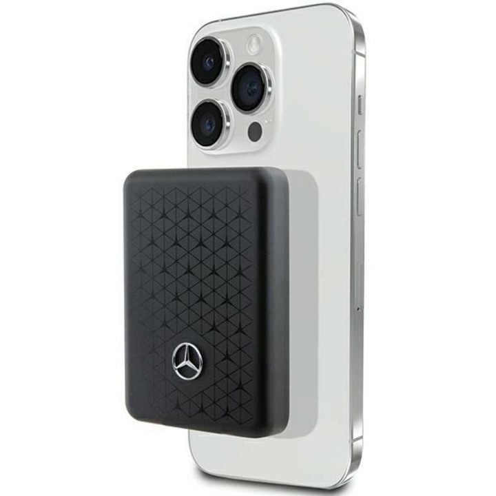 Powerbank Mercedes Stars Pattern MEPB3KMESTK, 5W, 3000mAh, MagSafe, fekete