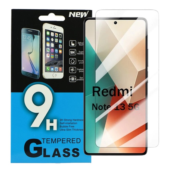 Xiaomi Redmi Note 13 4G / 5G / Poco X6 5G kompatibilis üvegfólia, előlapi, edzett