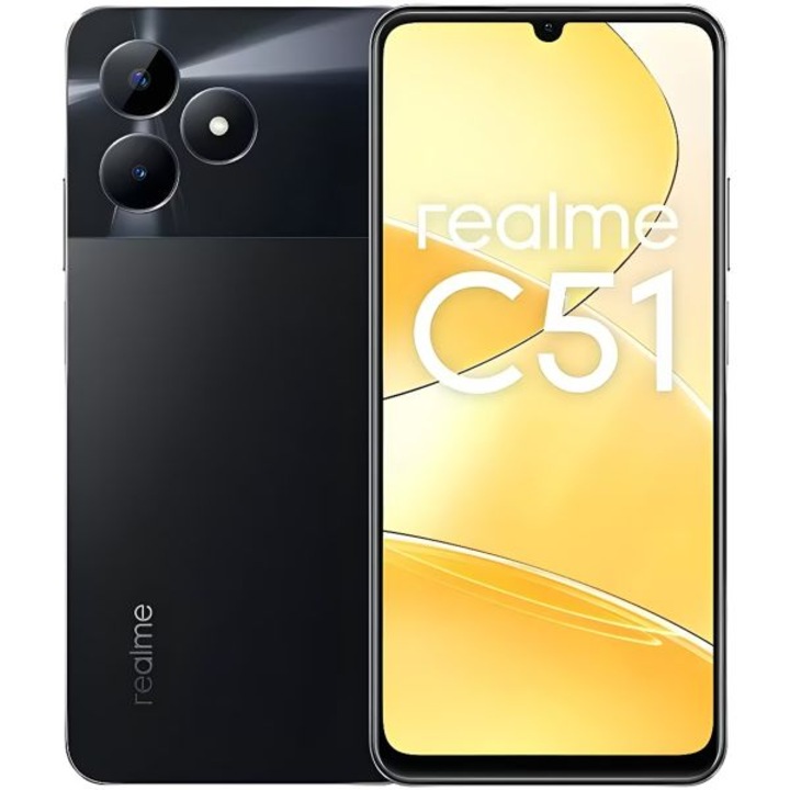 Telefon mobil Realme C51, 4G, 256GB, 6GB RAM, Dual-SIM, Negru