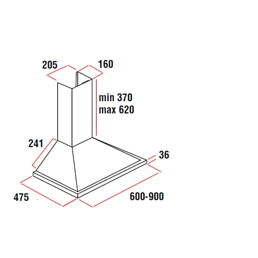 Hota Incorporabila cu Putere de absorbtie 650 m3/h, 60 cm, 1 Motor ...