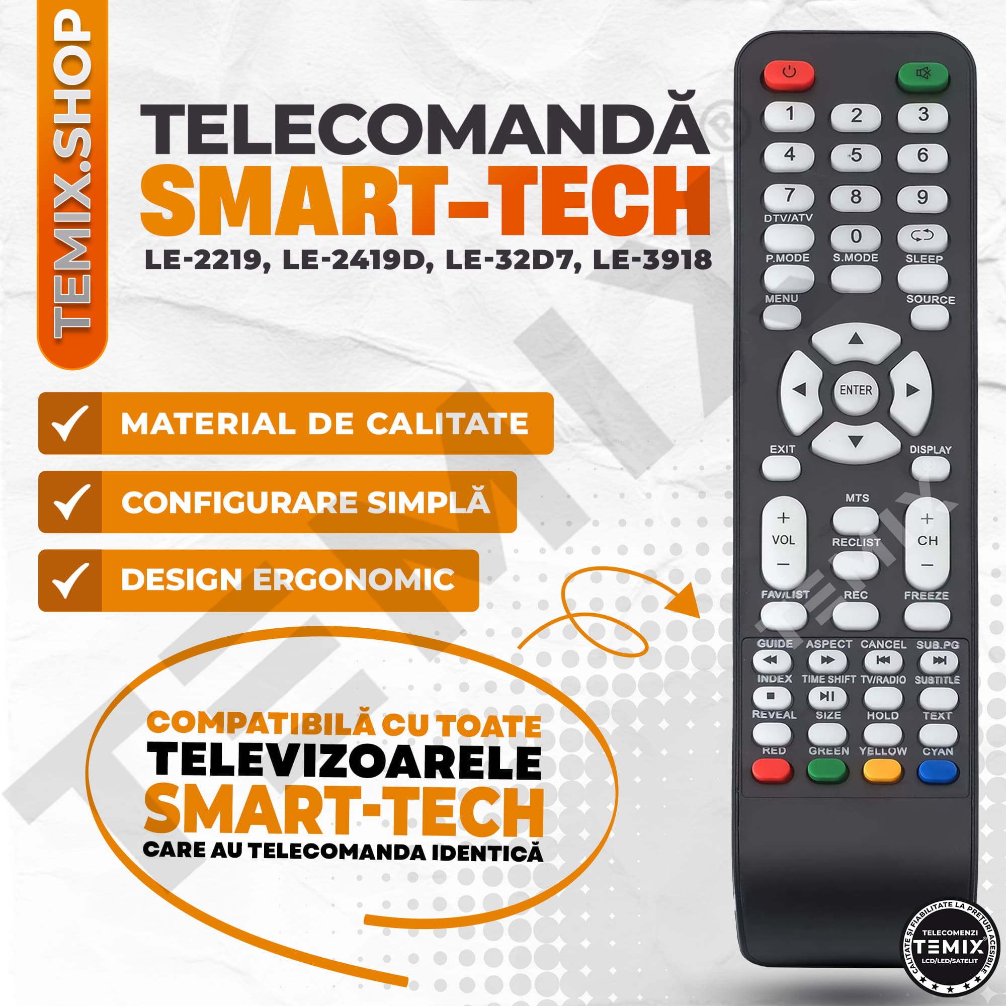 Télécommande D'origine Schneider Smart Tech LE-2219 / LE-2419D - Neuf, Pour Climatiseur/ventilation