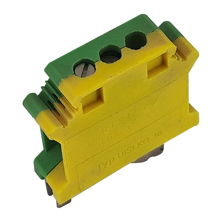 Clema sir fixare pe sina, galben/verde, 16 mm²