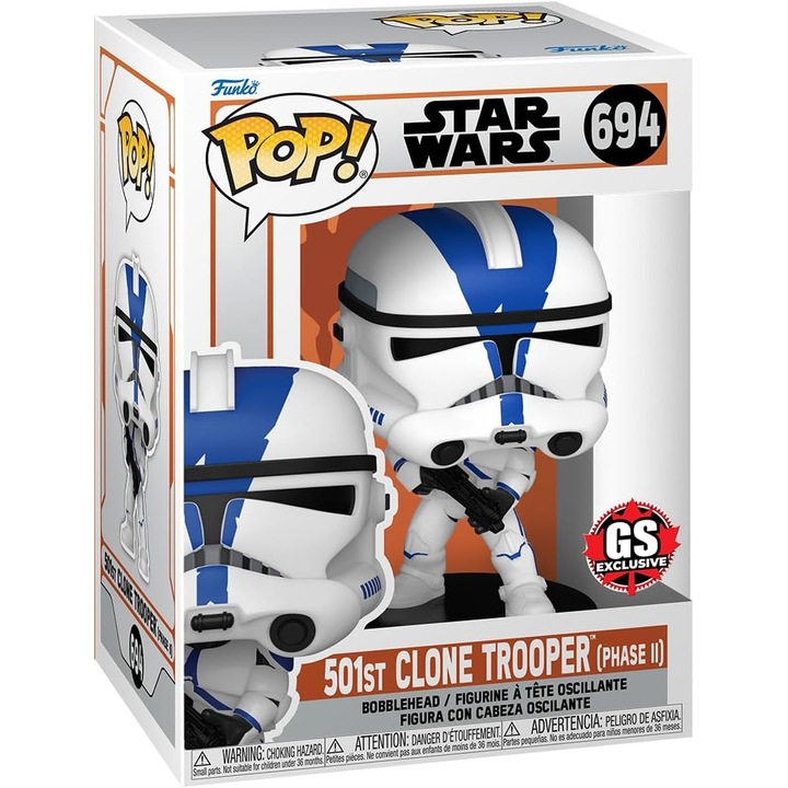 Figurina - Pop! Star Wars: 501st Clone Trooper (Phase II), Alb, 9.5 cm
