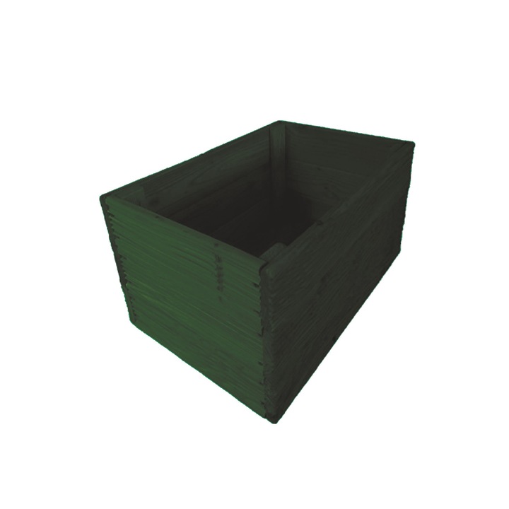 Ghiveci Floranica, lemn, dreptunghiular, verde, 50x30x29cm