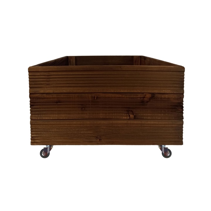 Ghiveci Floranica, lemn, 50x54x29cm, maro, cu roti