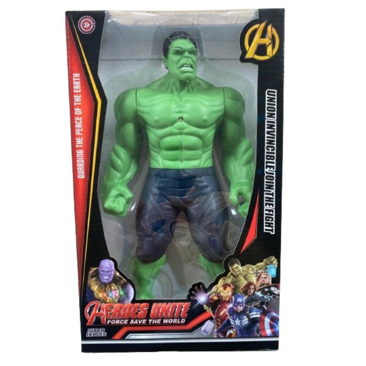 Figura Heroes Unite, Hulk fénnyel, 33 cm, 3 év +