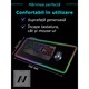 Подложка за мишка, Aurov, за игри с 12 RGB Led осветление, неплъзгаща се, водоустойчива, 70x30 см, черна