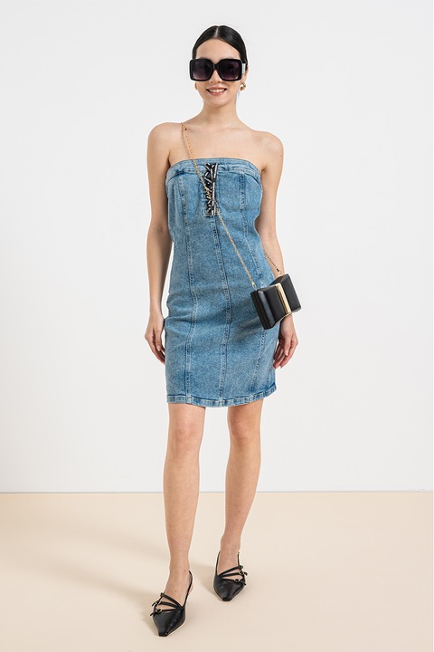 KARL LAGERFELD JEANS, Szűk fazonú farmerruha, Pasztellkék