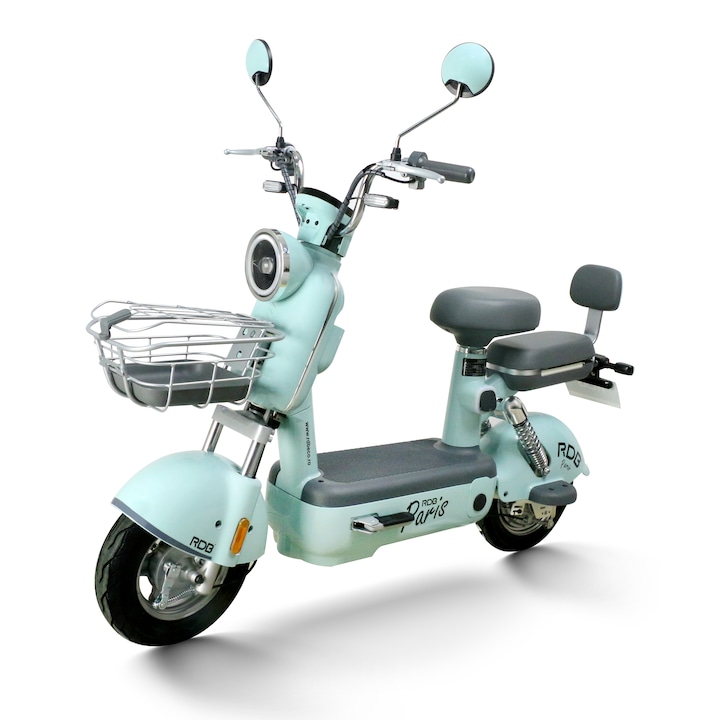 Scuter Electric RDB PARIS, 600W, fara permis, 48V 20Ah, 25km/h, Albastru+CIV