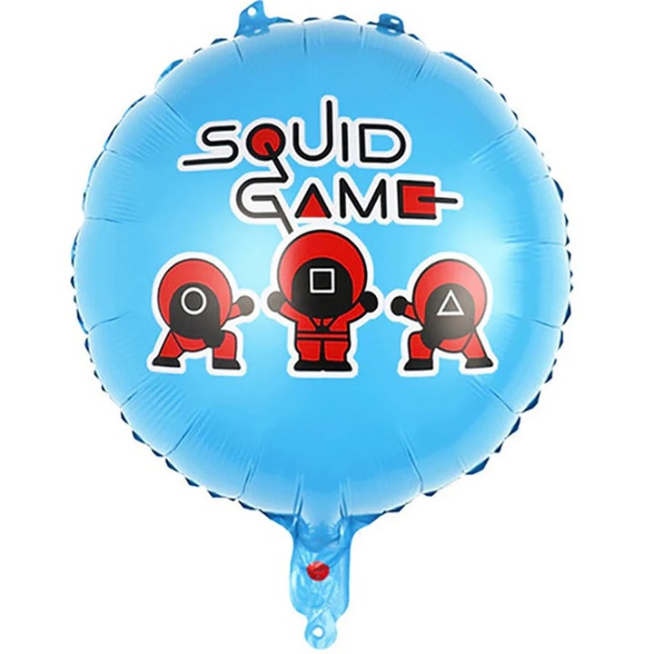 Balon folie Squid Game, rotund, 45 cm, albastru
