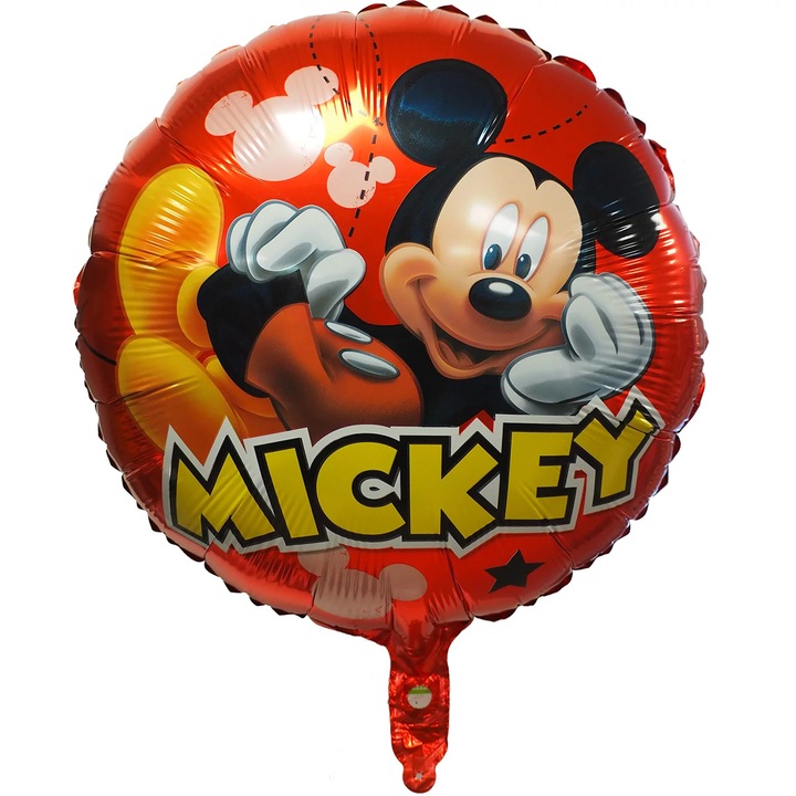 Balon folie Mickey Happy Birthday, rotund, 56 cm