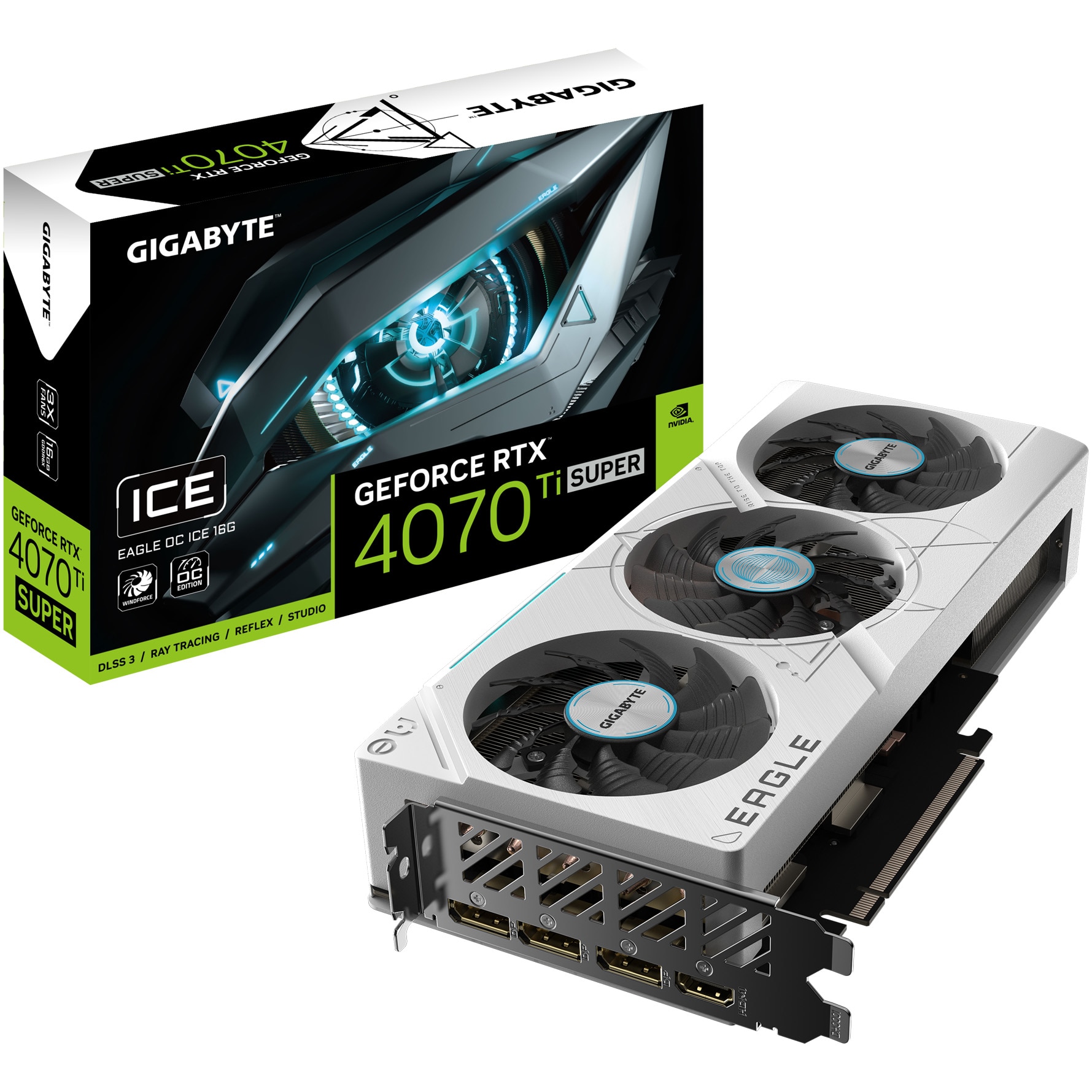Placa video GIGABYTE GeForce RTX™ 4070 Ti Super EAGLE ICE OC, 16GB