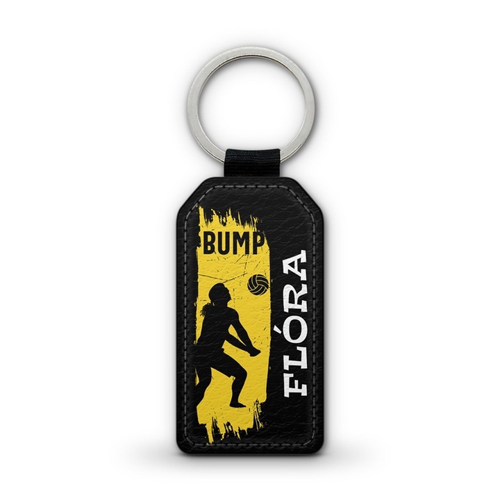 Röplabdás prémium bőr kulcstartó Flóra