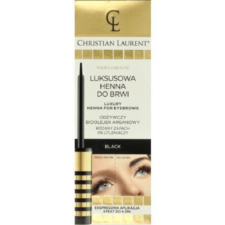 Henna pentru sprancene, Christian Laurent, Luxury black, 6 ml