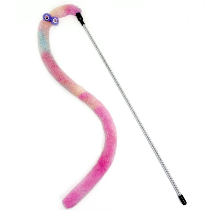 Jucarie pisici, Panza/ PVC, Clopotel, 46 cm, Violet