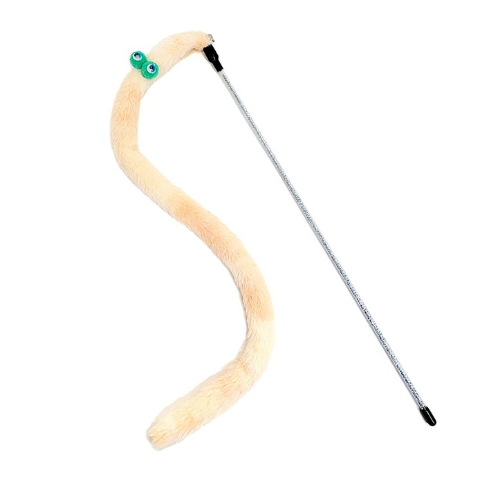 Jucarie pisici, Panza/ PVC, Clopotel, 46 cm, Portocaliu