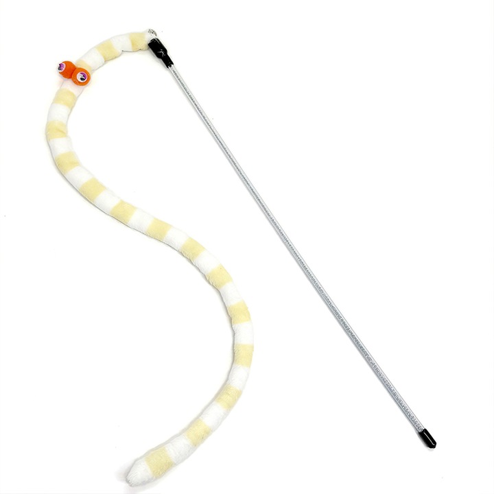 Jucarie pisici, Panza/ PVC, Clopotel, 46 cm, Galben