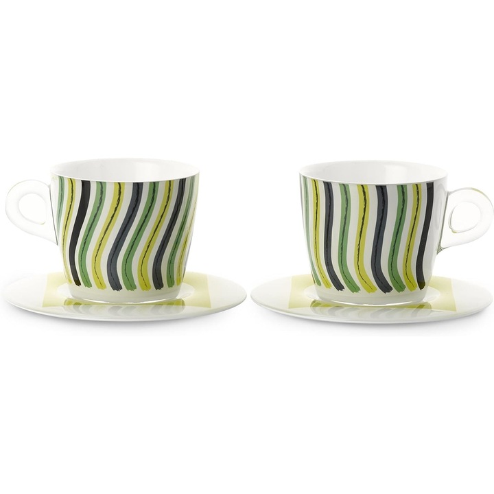 Set 2 cesti cu 2 farfurioare asortate PlexArt 9x6x8 cm - Swing