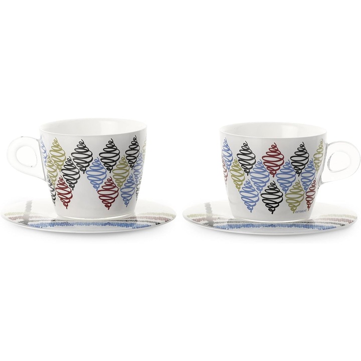 Set 2 cesti cu 2 farfurioare asortate PlexArt 9x6x8 cm - Vortex