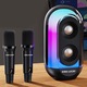 Boxa portabila/set 2 microfon, King Lucky®Boombox 360°, lumini orbitoare pe ecran complet, mod KTV, Bluetooth 5.1, capacitate baterie 3600mAh, negru