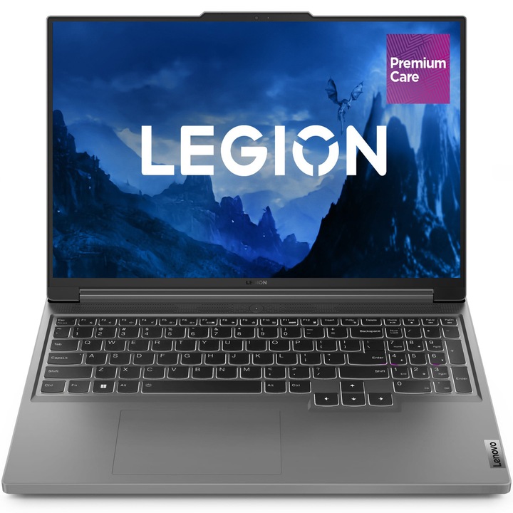 Лаптоп Gaming Lenovo Legion Slim 5 16AHP9, AMD Ryzen™ 7 8845HS, 16", WQXGA, IPS, 165Hz, 2x 16GB SO-DIMM DDR5-5600, 1TB SSD, NVIDIA® GeForce RTX™ 4060 8GB GDDR6, No OS, Luna Grey