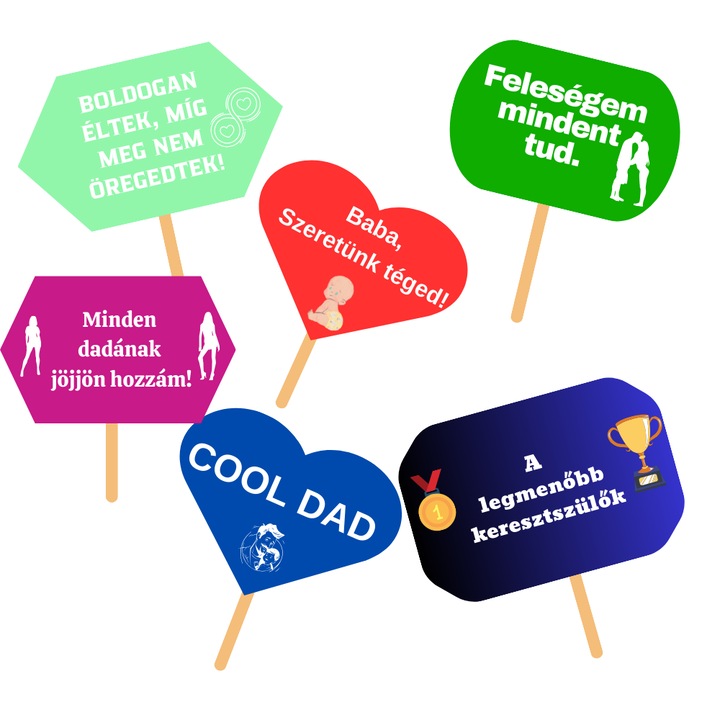 Keresztelő készlet, fényes karton, tarka, 15x25, 10 db