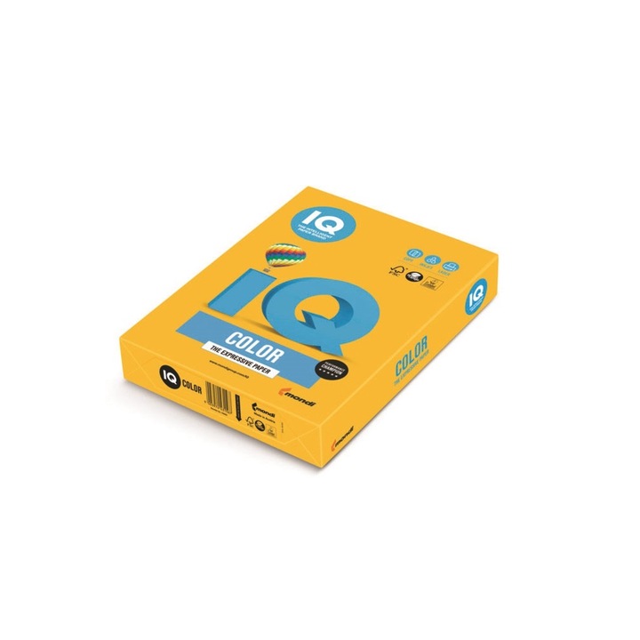 Hartie de copiere, IQ, A3, 80g. IQ SY40 500 coli/pachet, galben intens insorit