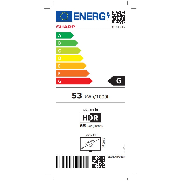 Televizor SHARP LED 43GL4260E, 108 cm, Smart Google TV , 4k Ultra HD, Clasa G