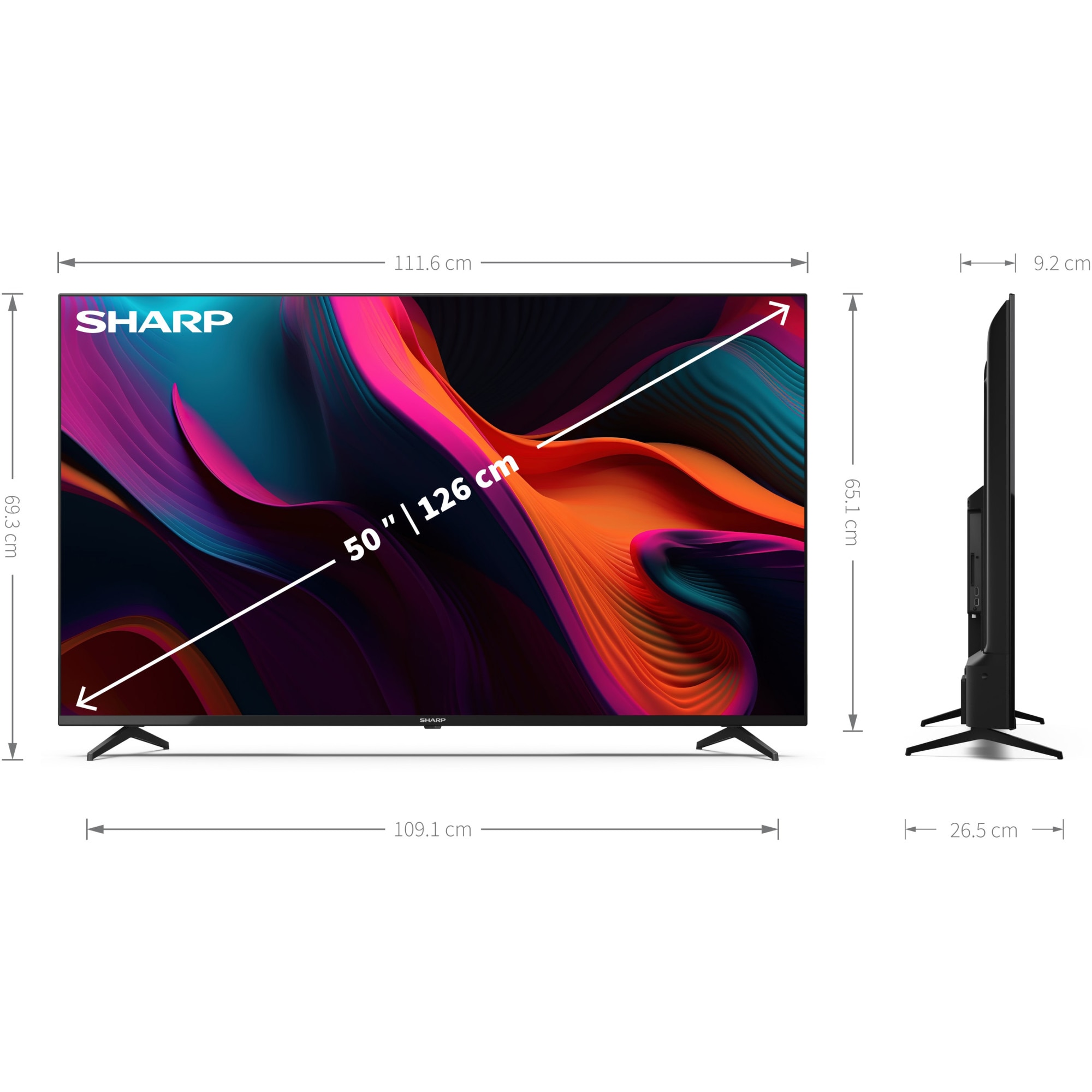 SHARP LED 
AQUOS 32型 Televizor SHARP LED 50GL4260E, 126 cm, Smart Google TV ,4k Ultra