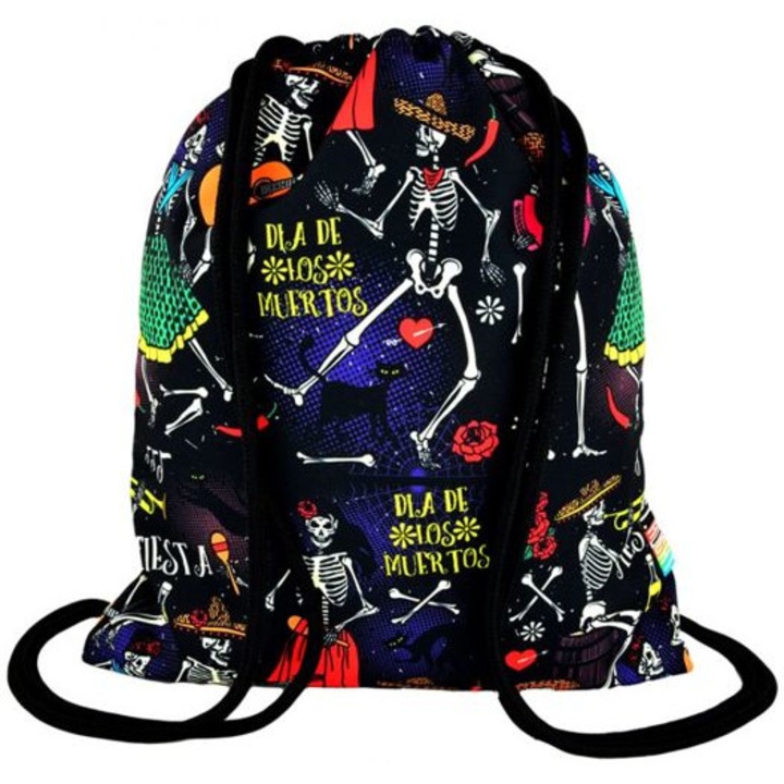 Rucsac tip sac, St.Majewski Muerte, bumbac, 45.5x37cm