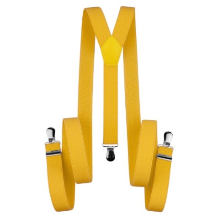 Bretele dama, inchizatori metalice, 1, 5cm, Galben