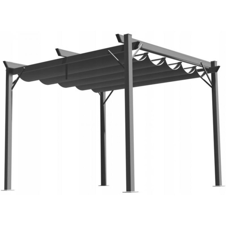 Szürke kerti pergola 3 x 4 m